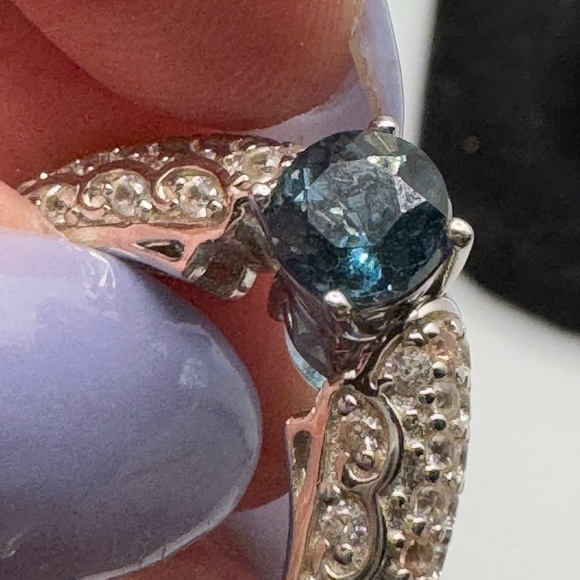 Sterling silver ring flip blue topaz reversible light and dark topaz ring sz 8 - Picture 8 of 9